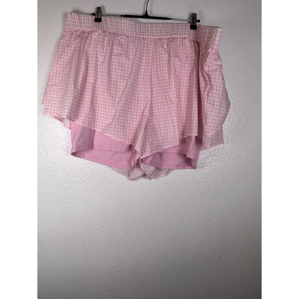Blogilates Pink Gingham Ruffle Short 2-in-1 Athletic Skort 3X NWT